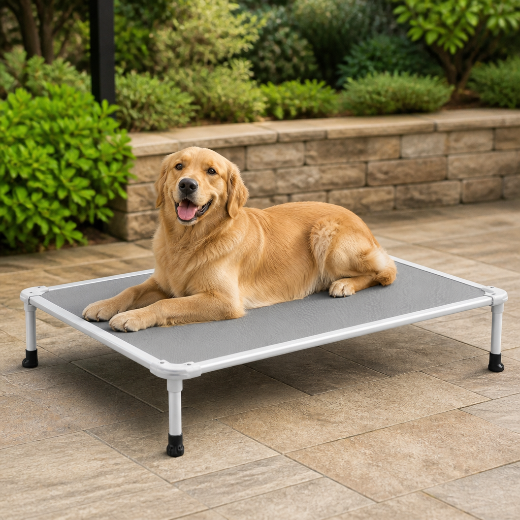 DogBedHouse Chew-Proof Aluminum Frame Elevated Dog Bed (Indoor/Outdoor)