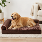 DogBedHouse Orthopedic High-Density Foam & Sherpa Dog Bed (Removable Cover)
