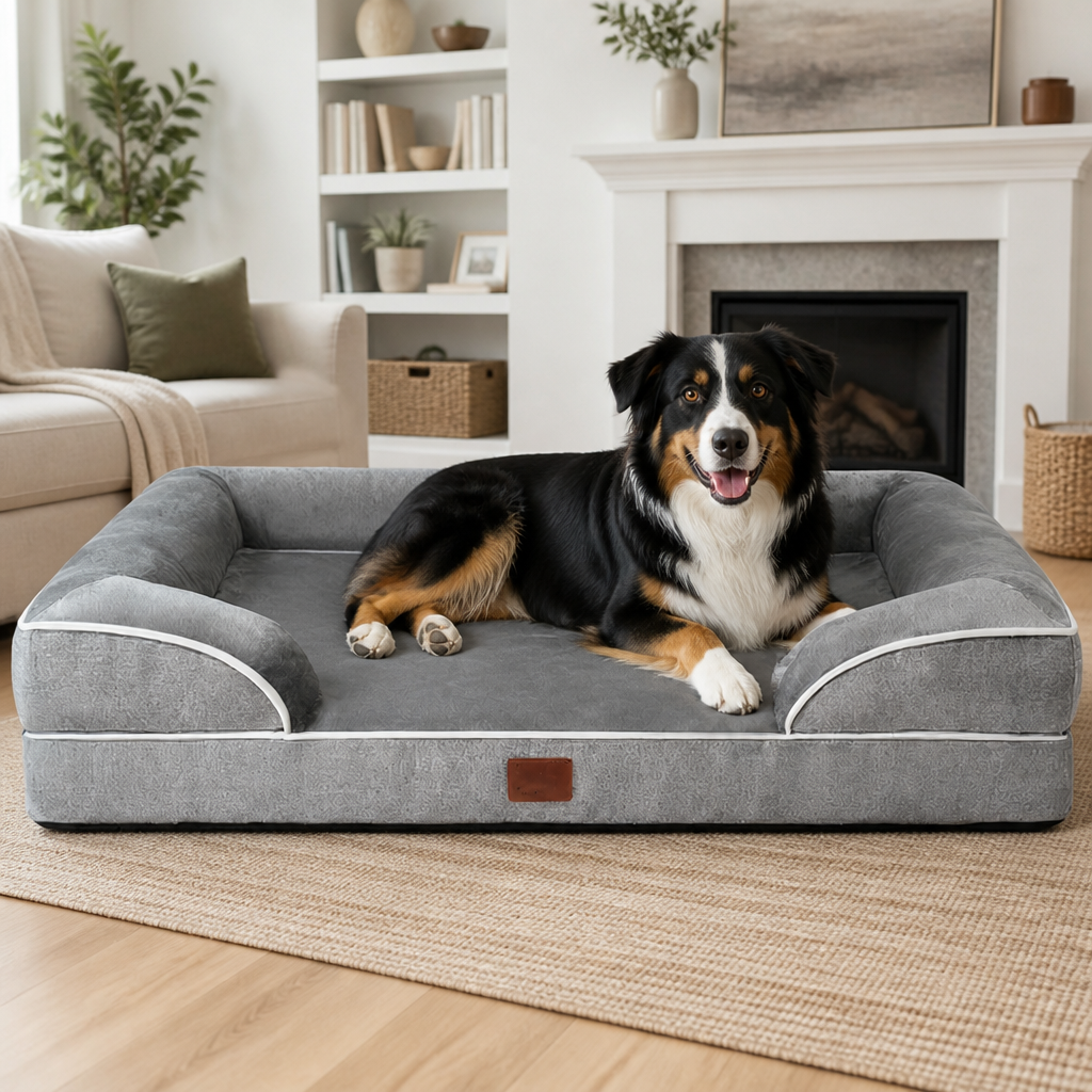 DogBedHouse Orthopedic Memory Foam Dog Bed (Removable Cover)