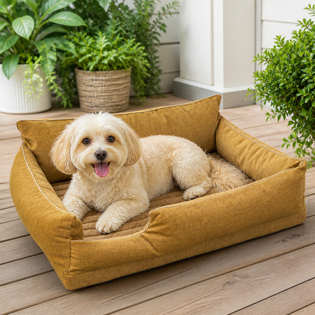 DogBedHouse Orthopedic Egg-Crate Foam Dog Bed (Water-Resistant Washable Cover)