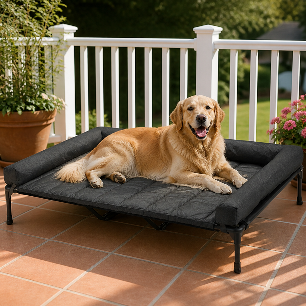 DogBedHouse Elevated Cooling Mesh Dog Bed (Removable Pillow-Top)