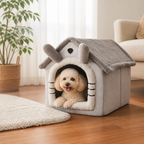 DogBedHouse Warm Insulated & Washable Cave Bed (Detachable Cover)