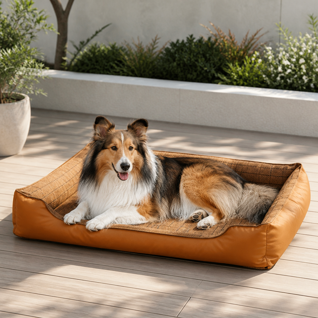 DogBedHouse Bite-Resistant Bamboo-Mat Dog House (Pre-Assembled)
