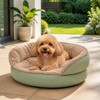 DogBedHouse Washable & Non-Slip Round Bolster Dog Bed