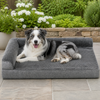 DogBedHouse Orthopedic High-Density Foam & Sherpa Dog Bed (Removable Cover)