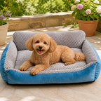 DogBedHouse High-Back Extra Thick Plush Pet Sofa Bed (Washable Cover)