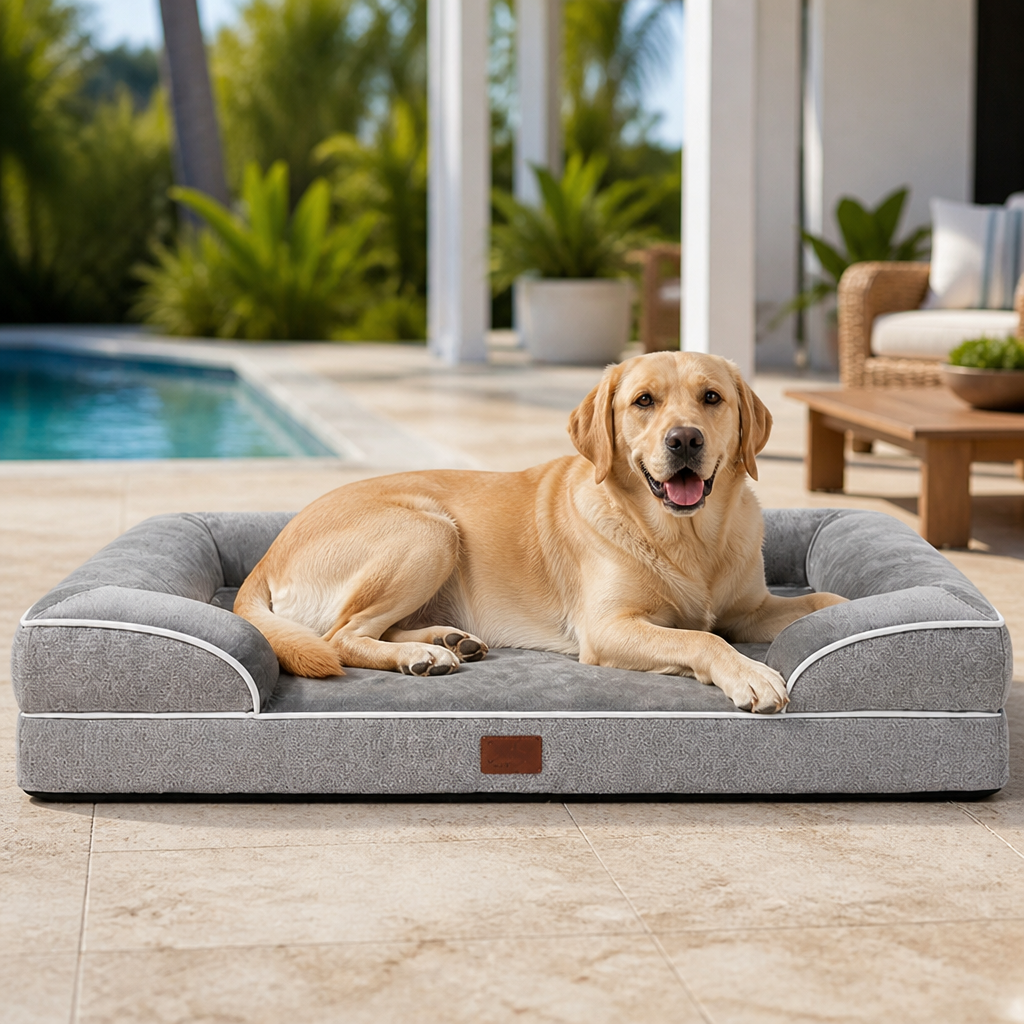 DogBedHouse Orthopedic Memory Foam Dog Bed (Removable Cover)