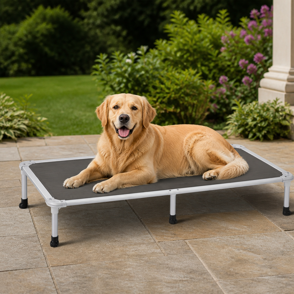 DogBedHouse Chew-Proof Aluminum Frame Elevated Dog Bed (Indoor/Outdoor)