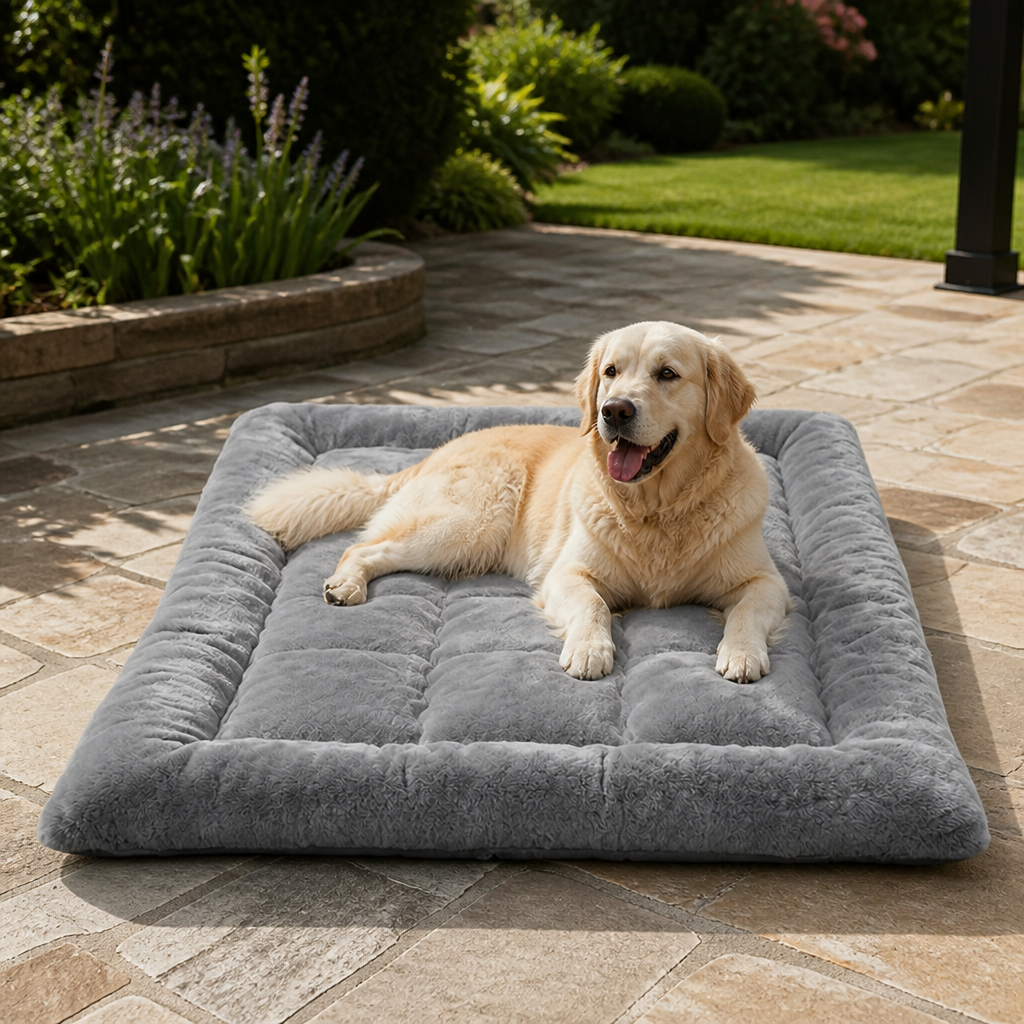DogBedHouse Plush Flannel & Non-Slip Dog Mat (Machine Washable)