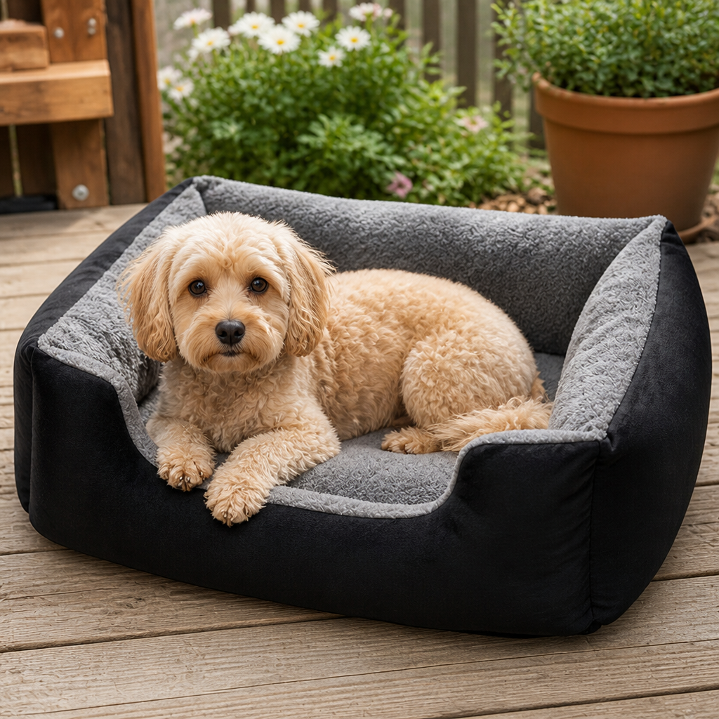 DogBedHouse Plush Mattress-Style & Easy-Clean Polyester Pet Bed (Indoor/Outdoor)