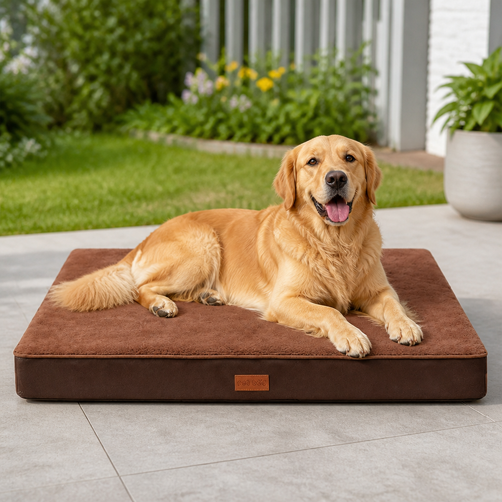 DogBedHouse Orthopedic Memory Foam & Non-Slip Dog Bed (Removable Cover)