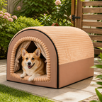 DogBedHouse All-Season Foldable Washable Dog Cave Bed (Non-Slip Base)
