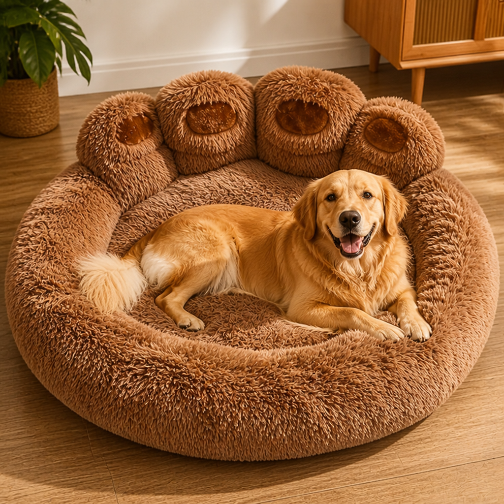 DogBedHouse Bear Paw Plush & Non-Slip Dog Bed