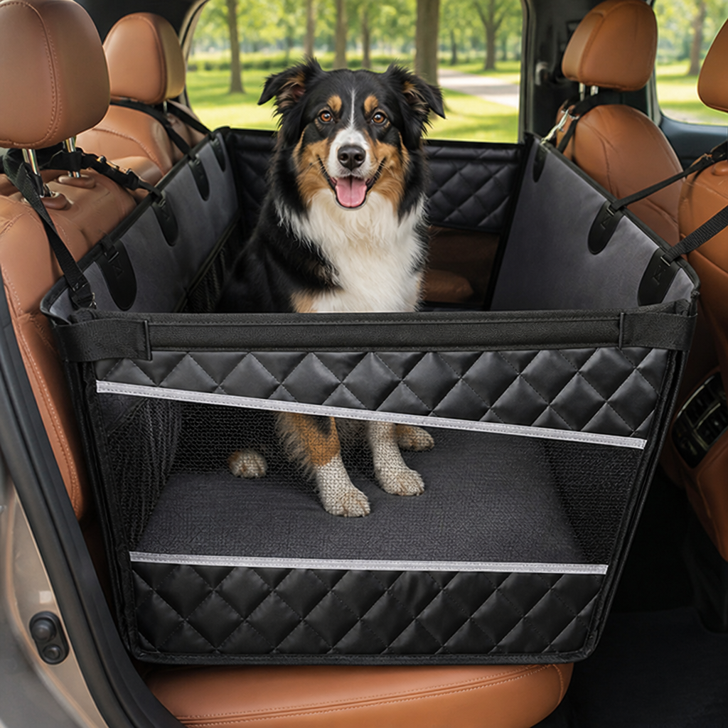 DogBedHouse Oxford Fabric & Machine-Washable Car Seat Extender (Storage Pocket)