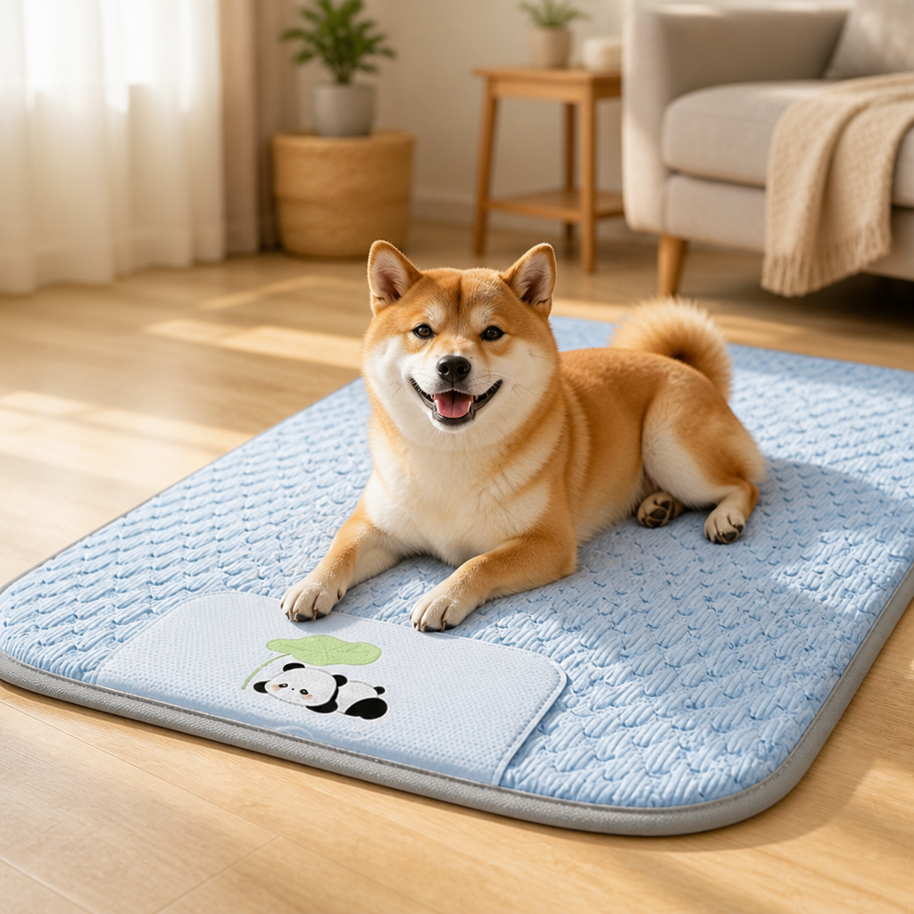 DogBedHouse Ice Bead Cooling & Easy-Clean Polyester Dog Mat