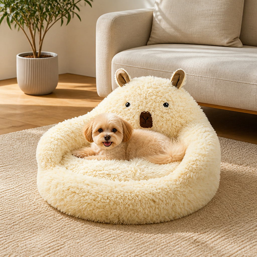 DogBedHouse Alpaca Plush High-Rebound Pet Bed