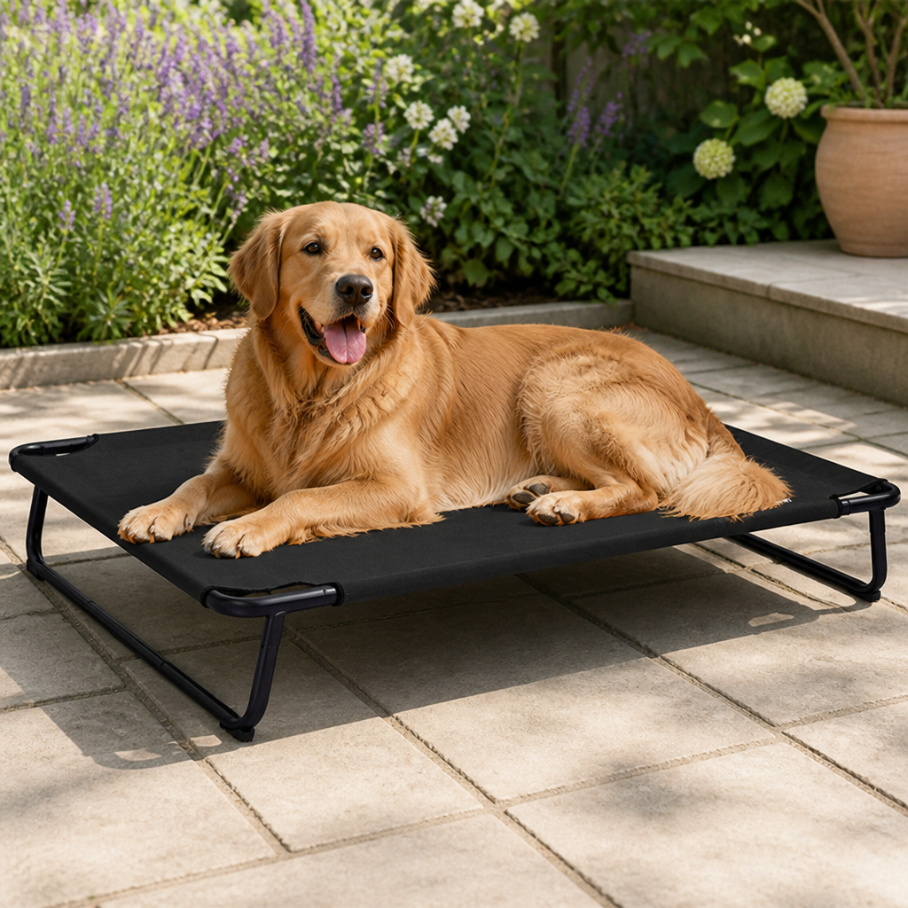 DogBedHouse Elevated Iron Frame & Breathable Dog Bed (No Filler)