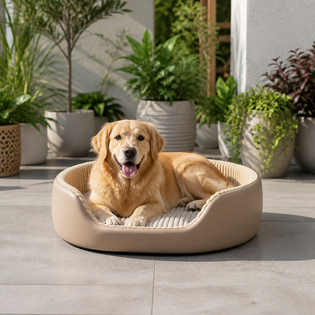 DogBedHouse Orthopedic High-Density Sponge Dog Bed (Removable Washable Cover)