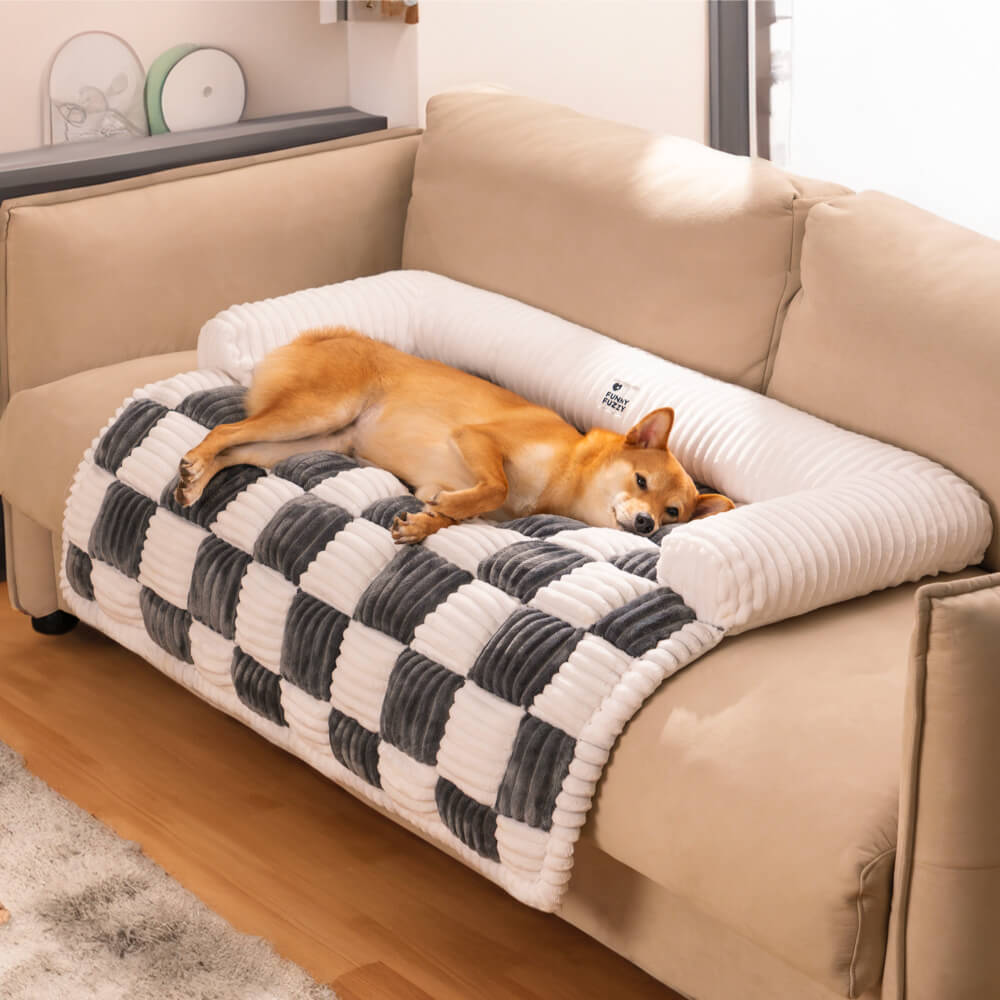Cozy Check Cuddle Couch Bed