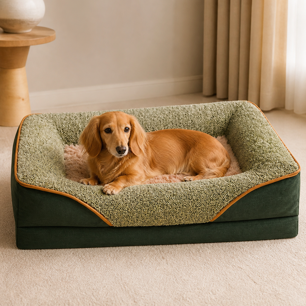 DogBedHouse Removable Washable Plush Bolster Bed