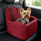 DogBedHouse Plush Memory Foam Dog Car Seat (3 Clip-On Safety Leashes)