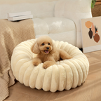 DogBedHouse Round Plush Sherpa Dog Bed (Multiple Sizes & Colors)