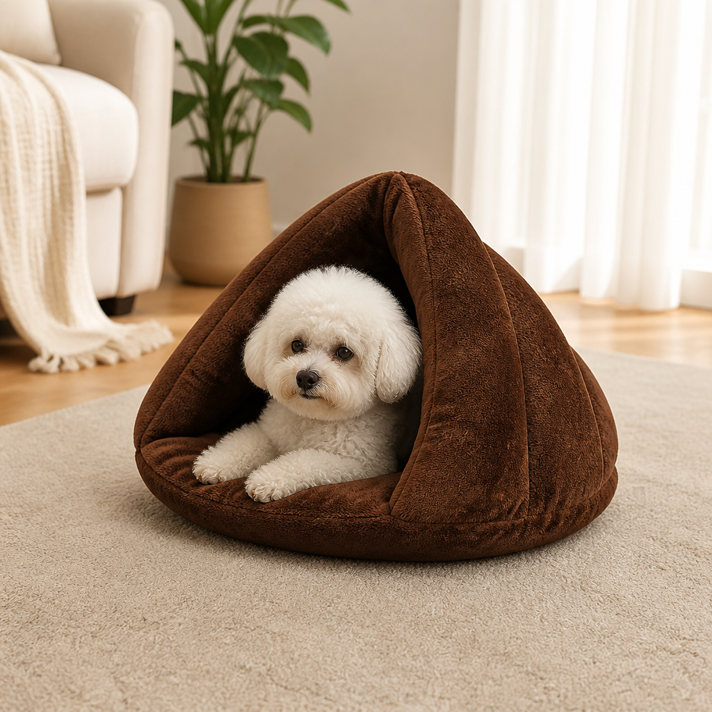 DogBedHouse Cozy Triangular Nook & Soft Polyester Pet Bed