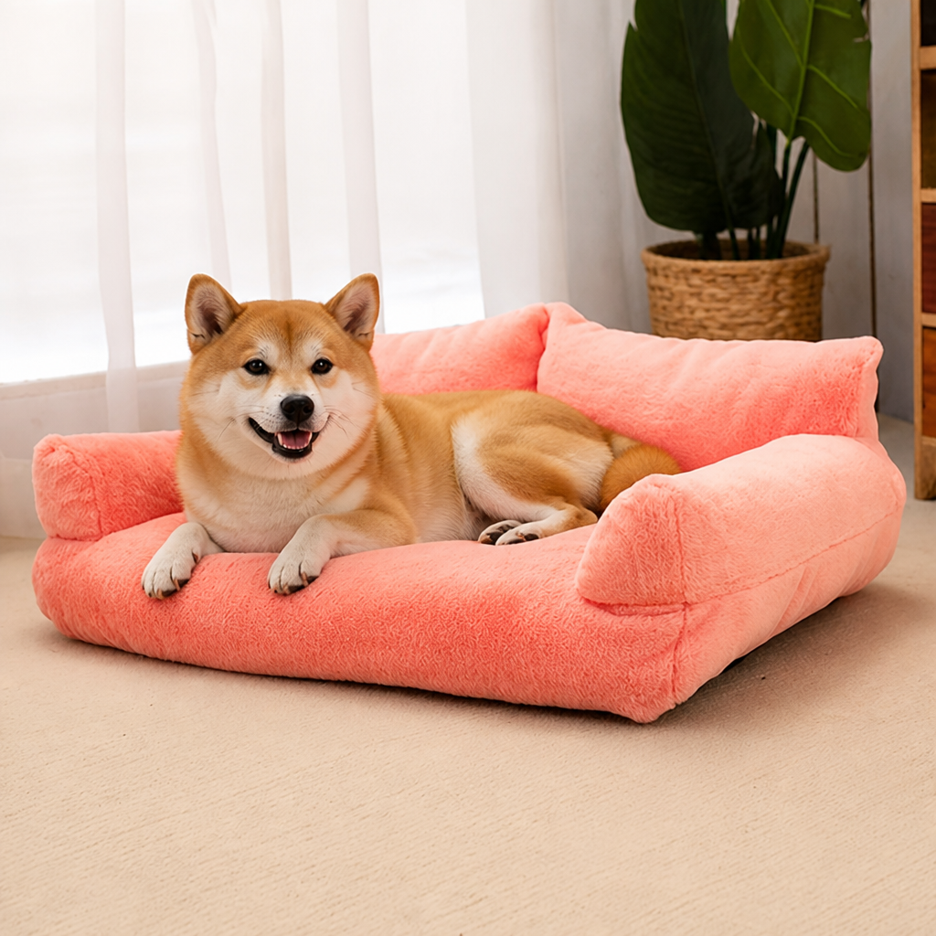 DogBedHouse Cozy Winter Washable Dog Bed (Anti-Slip Base)