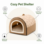 DogBedHouse 2-In-1 Detachable Plush Fleece Pet House Bed