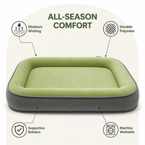 DogBedHouse All-Season Moisture-Wicking Polyester Dog Bed