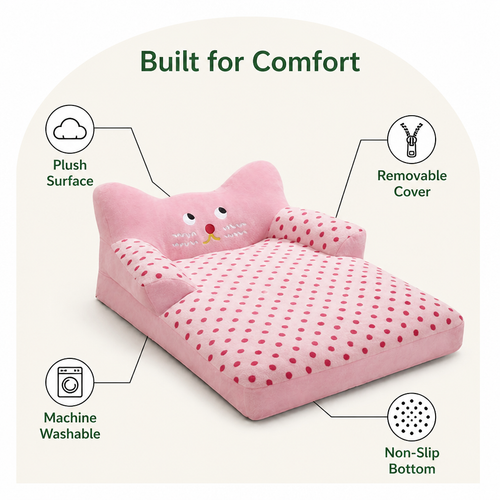 DogBedHouse Calming Washable & Non-Slip Sofa Bed (Removable Cover)