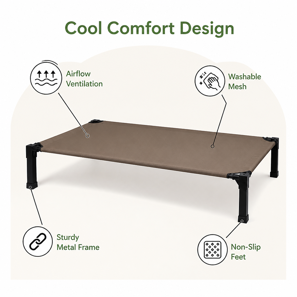 DogBedHouse Elevated Washable Breathable Mesh Dog Bed