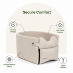 DogBedHouse Plush & Durable Polyester Dog Car Seat (Small/Medium)