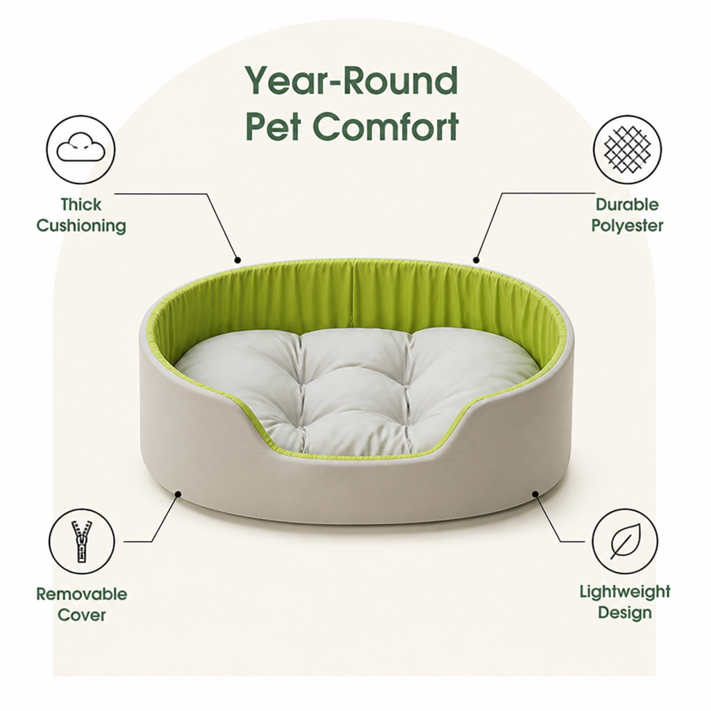 DogBedHouse Four Seasons Thick Polyester Dog Bed