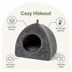DogBedHouse Enclosed Triangular Plush Cat Bed
