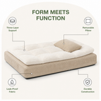 DogBedHouse Ergonomic Spinal Support & Removable Pillow Dog Bed