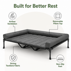 DogBedHouse Elevated Cooling Mesh Dog Bed (Removable Pillow-Top)