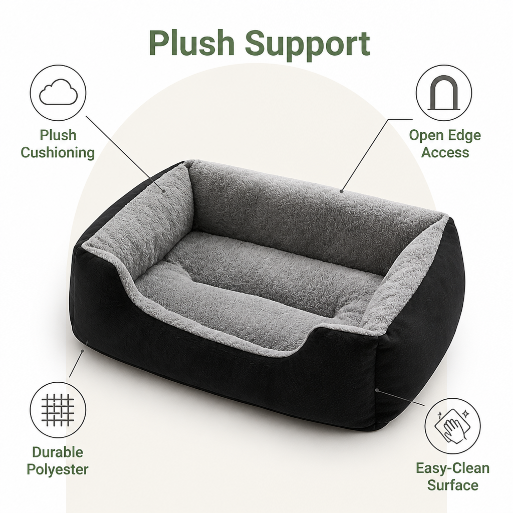 DogBedHouse Plush Mattress-Style & Easy-Clean Polyester Pet Bed (Indoor/Outdoor)
