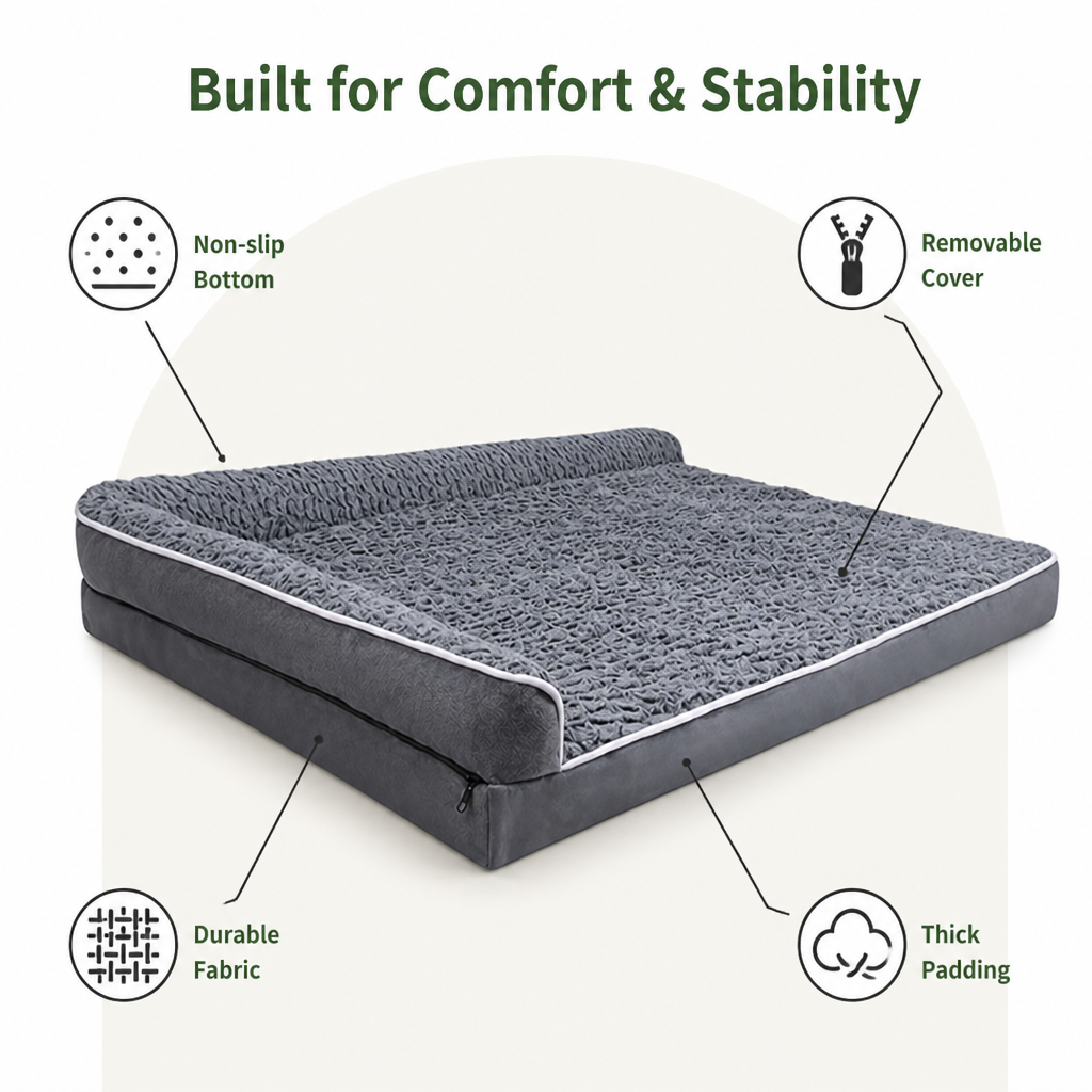 DogBedHouse Non-Slip & Removable Cover Dog Sofa Bed