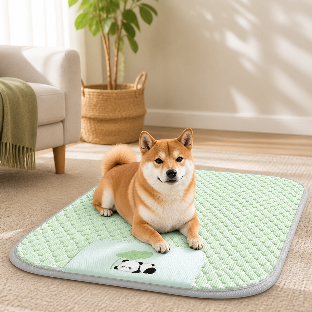 DogBedHouse Ice Bead Cooling & Easy-Clean Polyester Dog Mat