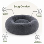 DogBedHouse Calming Plush Polyester Donut Bed