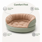 DogBedHouse Washable & Non-Slip Round Bolster Dog Bed