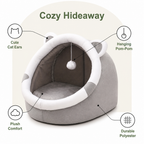 DogBedHouse Plush Polyester & Washable Pet Cave Bed