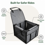 DogBedHouse Safety Booster & Removable Mat Dog Car Seat (Up to 30 lb)