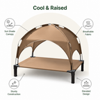 DogBedHouse Elevated Cooling & Portable Dog Cot (Removable Canopy)