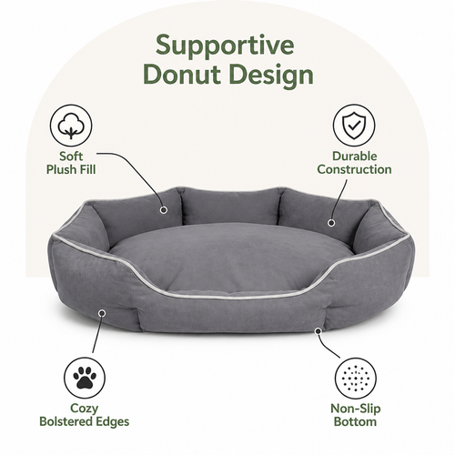 DogBedHouse All-Season Plush Donut Pet Bed