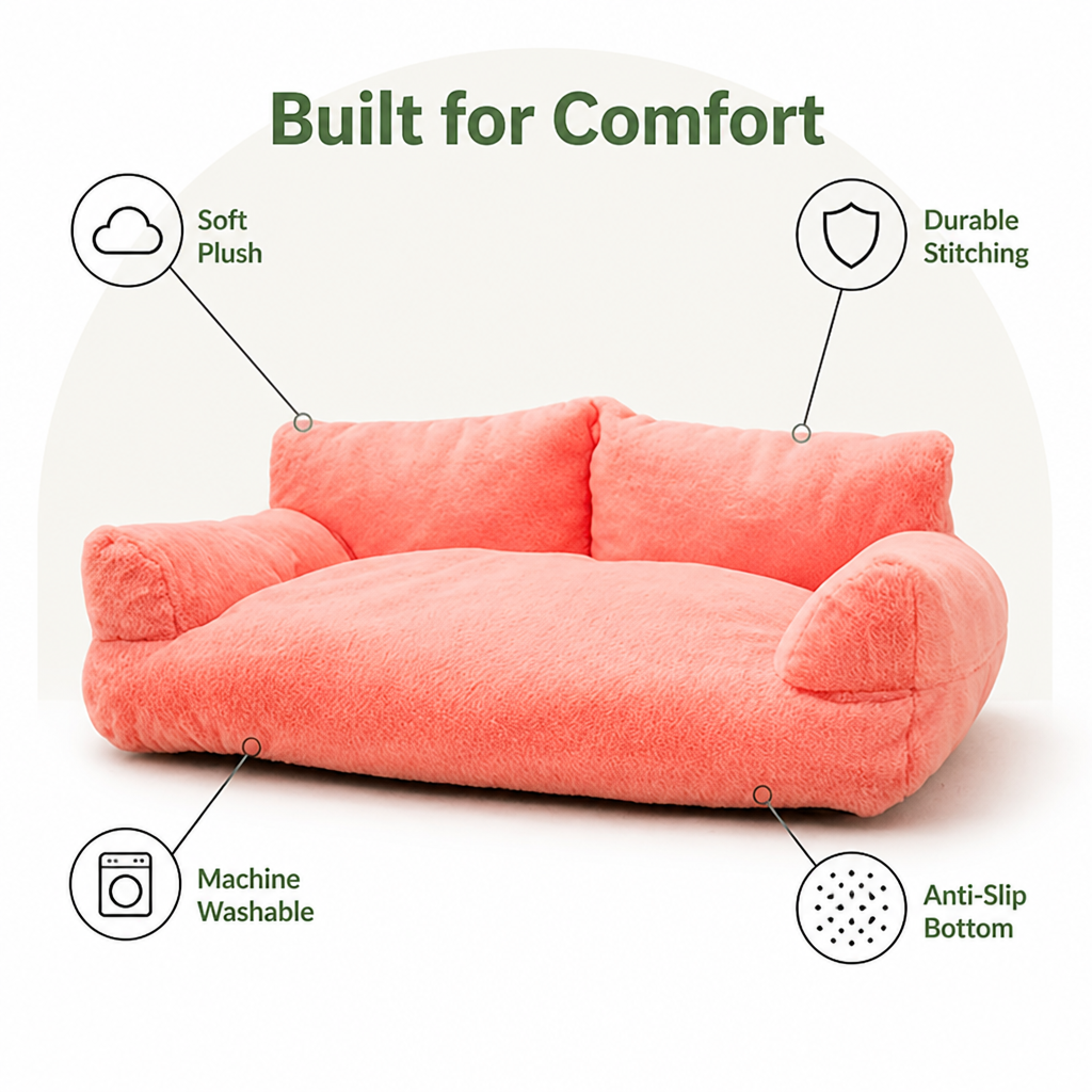 DogBedHouse Cozy Winter Washable Dog Bed (Anti-Slip Base)