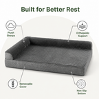 DogBedHouse Orthopedic High-Density Foam & Sherpa Dog Bed (Removable Cover)