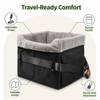 DogBedHouse Washable Foldable Elevated Booster Dog Car Seat (With Storage Bag)