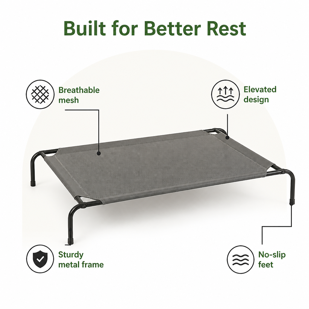DogBedHouse Cooling Breathable Mesh Elevated Dog Bed